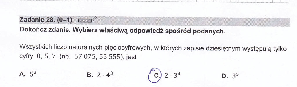 matura 2023 matematyka odpowiedzi zadanie 28